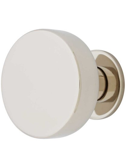 Oversized Cadet Cabinet Knob - 1 3/4 inch Diameter in Polished Nickel.